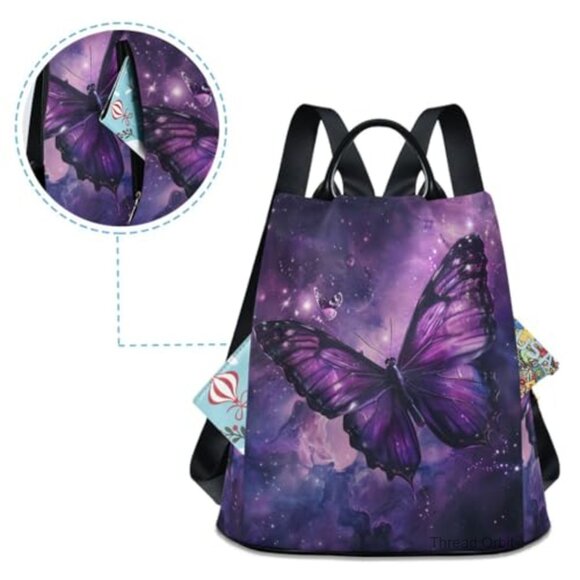 Large Anti-Theft Travel Backpack with Laptop Compartment, Lightweight Polyester